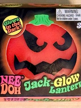 NeeDoh Jack-Glow Lantern Glow in the Dark Pumpkin Toy NIB